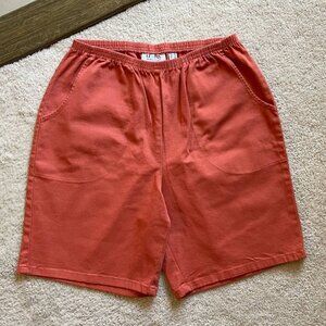 NWOT Denim&Co Women Bermuda Shorts Coral Red Size M